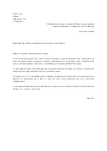 Lettre plainte pour voiture vandalisée parking centre commercial