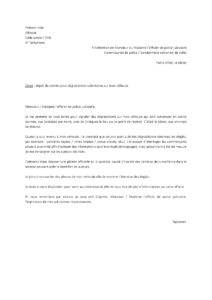 Lettre plainte pour voiture vandalisée voie publique journée