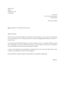 Lettre pour résilier Box Canine raison insatisfaction rapport qualité-prix produits