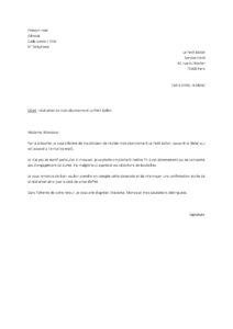 Lettre de résiliation abonnement Le Petit Ballon sans engagement sans motif particulier