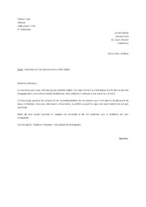 Lettre résiliation abonnement Le Petit Ballon fin période d’engagement