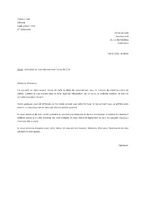 Lettre résiliation abonnement Terres de Café avec engagement délai rétractation