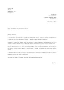 Lettre résiliation abonnement Verisure avant fin période d'engagement suite vente logement