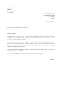 Lettre résiliation abonnement Dog Chef problèmes livraison