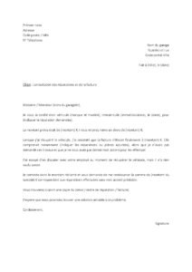 Lettre de réclamation au garage pour réparations non autorisées et surfacturation