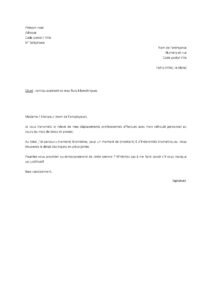 Lettre de demande de remboursement de frais professionnels kilométriques