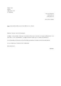 Lettre de demande de remboursement de frais professionnels de déplacement en train ou en avion