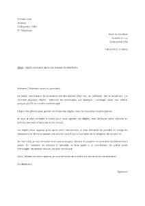 Lettre de réclamation à un plombier pour des dégâts causés par des travaux