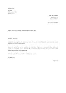 Lettre de rétractation d’un abonnement souscrit en ligne